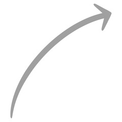 Gray Arrow Line Upward Curved Arrow Sketch Arrow Line Element