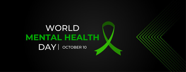 World Mental Health day is observed every year on October 10, A mental illness is a health problem that significantly affects how a person feels, thinks, behaves, brain, health care, disorder, signs. - obrazy, fototapety, plakaty