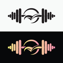 Gym logo,workout logo,dumbell logo,crossfit logo,fitness logo template