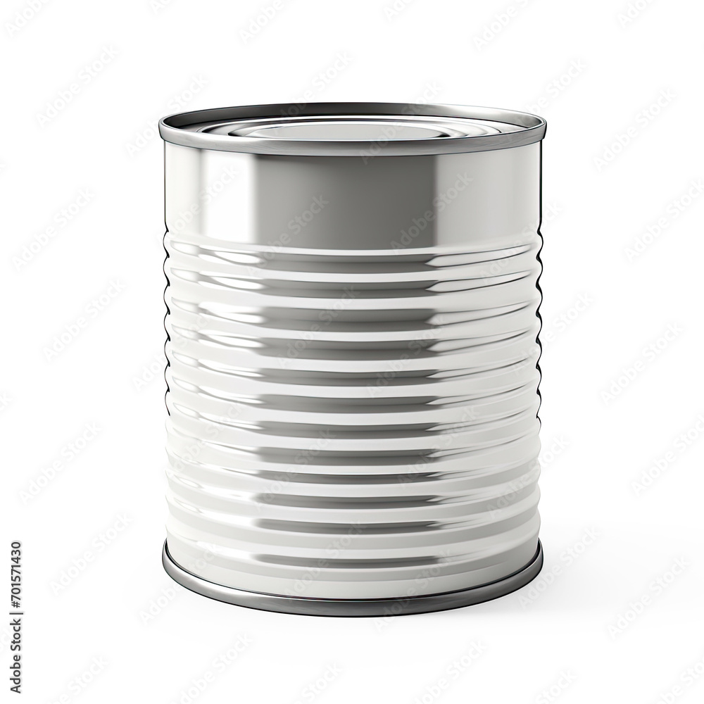 Wall mural open tin can on white background. on isolate transparency background, png