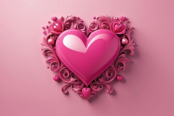 beautiful images Pink 3D element heart wallpaper