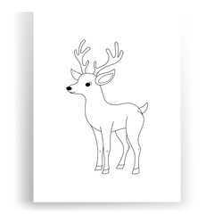 deer for coloring page vector illustration