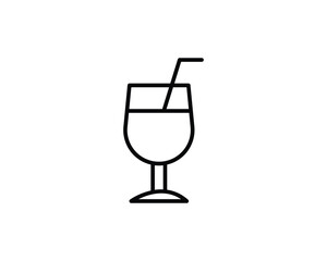 Cocktail drink icon vector symbol design illustration