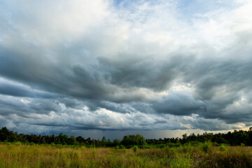 Storm clouds with the rain. Nature Environment Dark huge cloud sky black stormy cloud