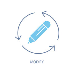 modify concept line icon. Simple element illustration. modify concept outline symbol design.