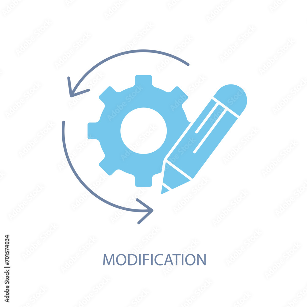 Wall mural modification concept line icon. Simple element illustration. modification concept outline symbol design.