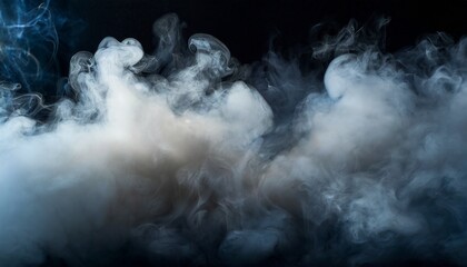 Mysterious Movements: Panoramic Abstract Fog on a Dark Canvas