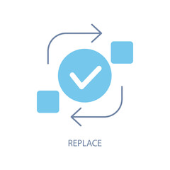 replace concept line icon. Simple element illustration. replace concept outline symbol design. - obrazy, fototapety, plakaty
