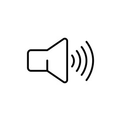 Loudspeaker outline icons, audio minimalist vector illustration ,simple transparent graphic element .Isolated on white background - obrazy, fototapety, plakaty