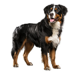 Bernese mountain dog, on transparent background.