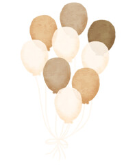 watercolor boho neutral balloons