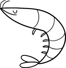 cute cartoon shrimp drawing.