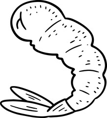 cute cartoon shrimp drawing.