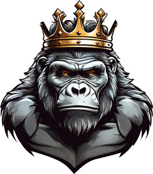 gorilla mascot illustration, design for logo, t-shirt, sticker. ai generative design
