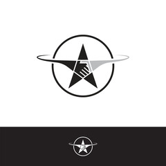 Star Deal Planet icon logo design illustration