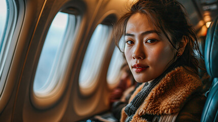 Asian female airplane passenger aircraft operator investment abroad