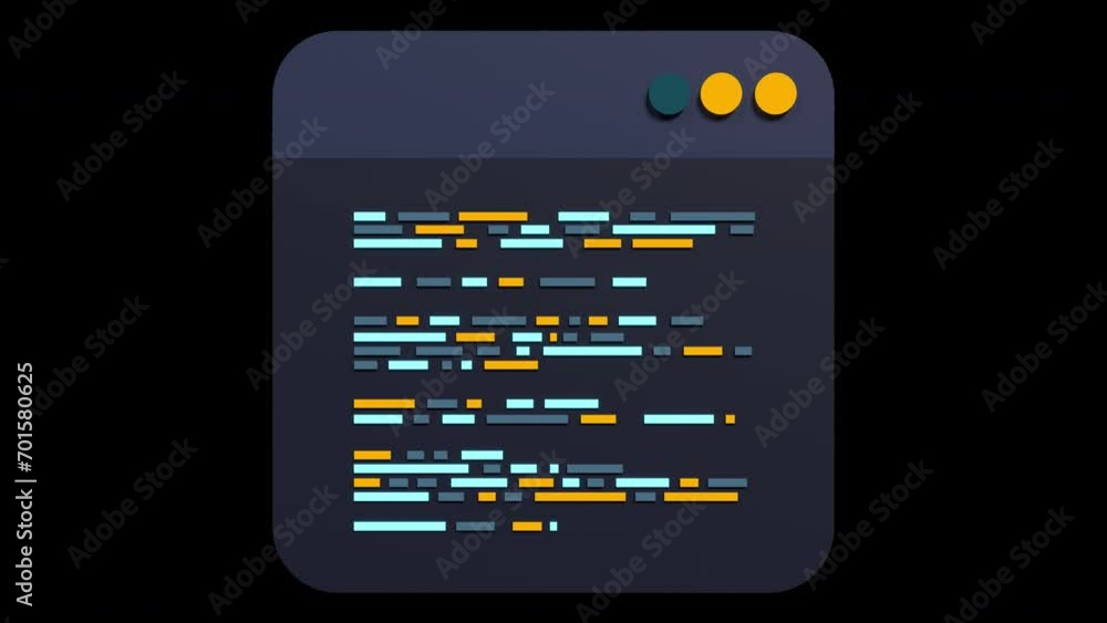 Fototapete 3d render coding animation. coding screen 3d rendering. programming with syntax code. transparent ba