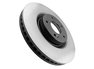 Car brake disc isolated on white background. Auto spare parts. Perforated brake disc rotor isolated...