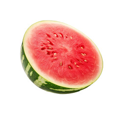 Watermelon fruit isolated on tranparent background. Generative AI
