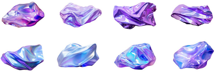 Holographic Iridescence elements set collection. Iridescent Abstract Elegance