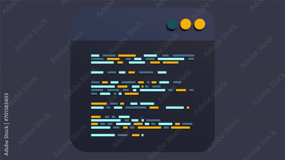 Fototapete 3d render coding animation. coding screen 3d rendering. programming with syntax code