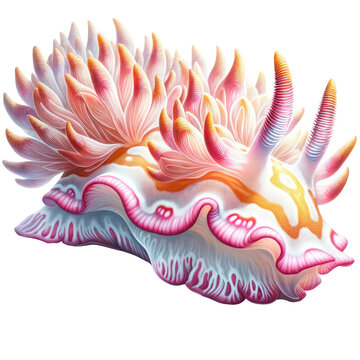 Nudibranch Sea Slugs, Watercolor Drawing Nudibranch Sea Slugs Sea life animals, Hyper Realistic style, PNG