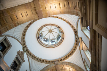 Inside of the dome of Victoria memorial, Calcutta. It was built between 1906 and 1921 by the...