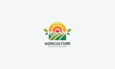 agriculture and natural farm logo design vector template