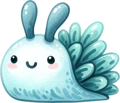 recommend clip art: Nudibranch Sea Slugs, Watercolor Cute Drawing Nudibranch Sea Slugs Sea life animals, nursery style, PNG