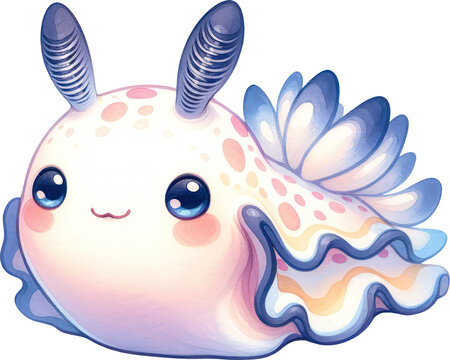 recommend clip art: Nudibranch Sea Slugs Watercolor Cute Drawing Nudibranch Sea Slugs Sea life animals, nursery style, PNG