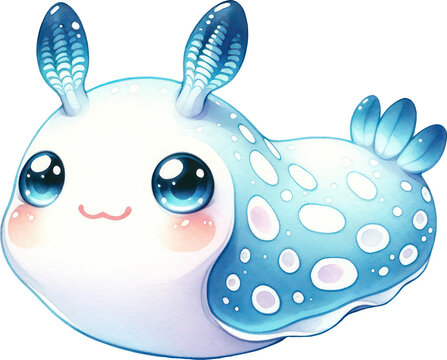 recommend clip art: Nudibranch Sea Slugs Watercolor Cute Drawing Nudibranch Sea Slugs Sea life animals, nursery style, PNG