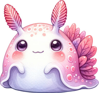 recommend clip art: Nudibranch Sea Slugs, Watercolor Cute Drawing Nudibranch Sea Slugs Sea life animals, nursery style, PNG