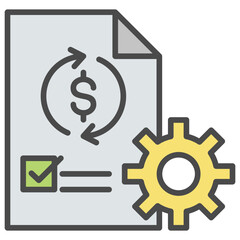 Financial Planning Outline Color Icon