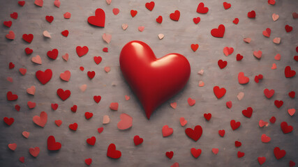  Love symbol, concept for Valentine's Day, wedding etc. Heart elements for love concept design. AI generated image