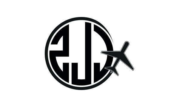 ZJJ three initial letter circle tour & travel agency logo design vector template. hajj Umrah agency, abstract, wordmark, business, monogram, minimalist, brand, company, flat, tourism agency, tourist