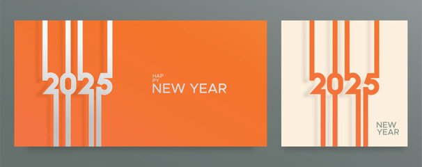 2025 new year greetings concept for calendar, cover, card and template