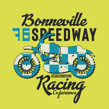 typographic vector illustration of racing theme. tee shirt graphics	