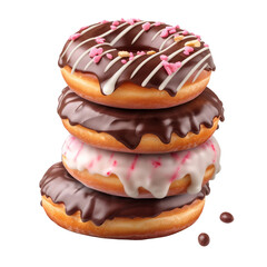 chocolate donut isolated on white