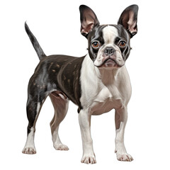 Boston terrier dog, on transparent background.