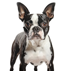 Boston terrier dog, on transparent background.