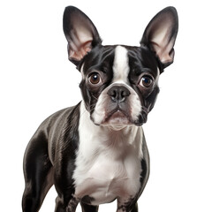 Boston terrier dog, on transparent background.
