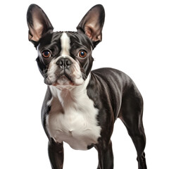 Boston terrier dog, on transparent background.