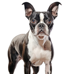 Boston terrier dog, on transparent background.