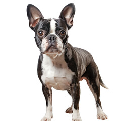 Boston terrier dog, on transparent background.