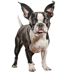Boston terrier dog, on transparent background.