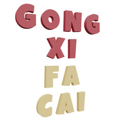 3D Text Gong Xi Fa Cai