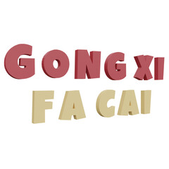 3D Text Gong Xi Fa Cai