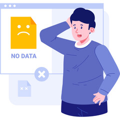 No File Character Illustration