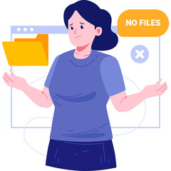 No File Character Illustration