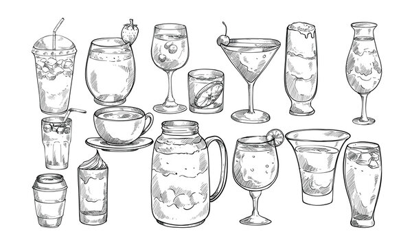 beverage handdrawn collection